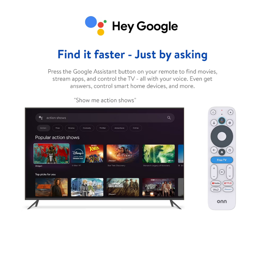 Onn 4K Plus Streaming Device with Google TV | 4K UHD & Dolby Vision
