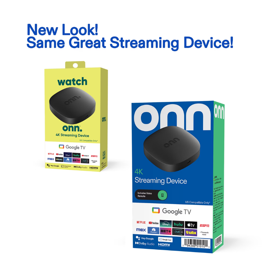 Onn 4K Streaming Device with Google TV | 4K Ultra HD & Voice Remote