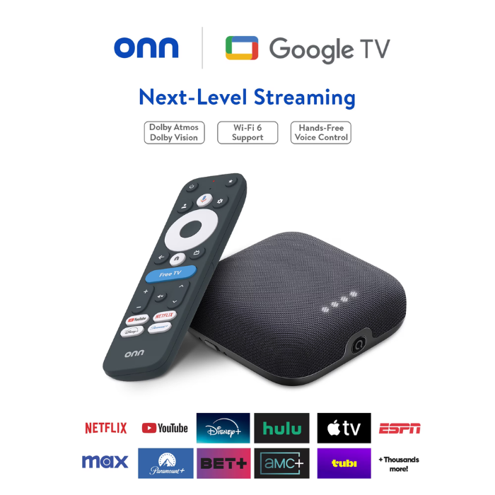 ONN 4K Pro Streaming Device with Google TV & Gemini | 32GB 4K UHD