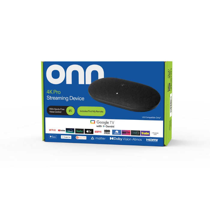 Onn 4K Pro Streaming Device with Google TV & Gemini (2026) | 4K UHD, 32GB