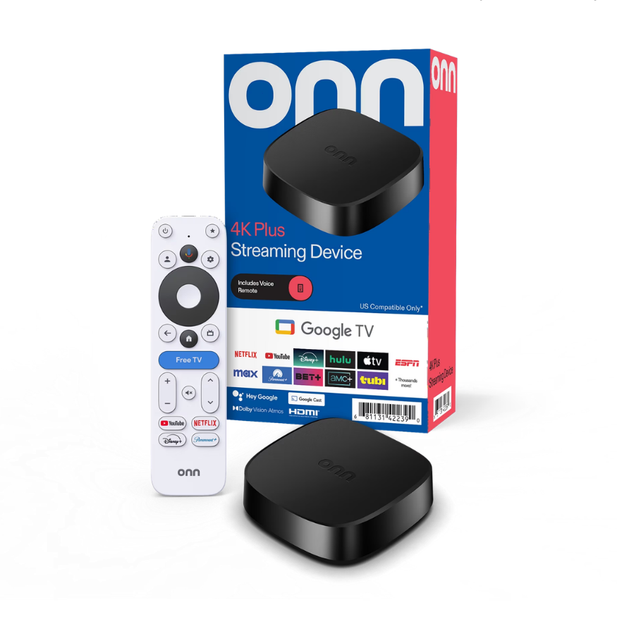 Onn 4K Plus Streaming Device with Google TV | 4K UHD & Dolby Vision