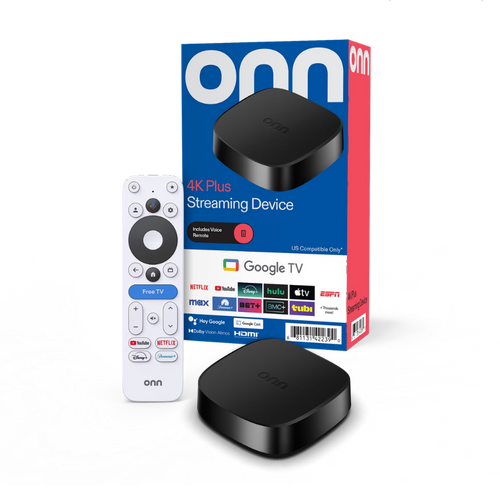 Onn 4K Plus Streaming Device with Google TV | 4K UHD & Dolby Vision