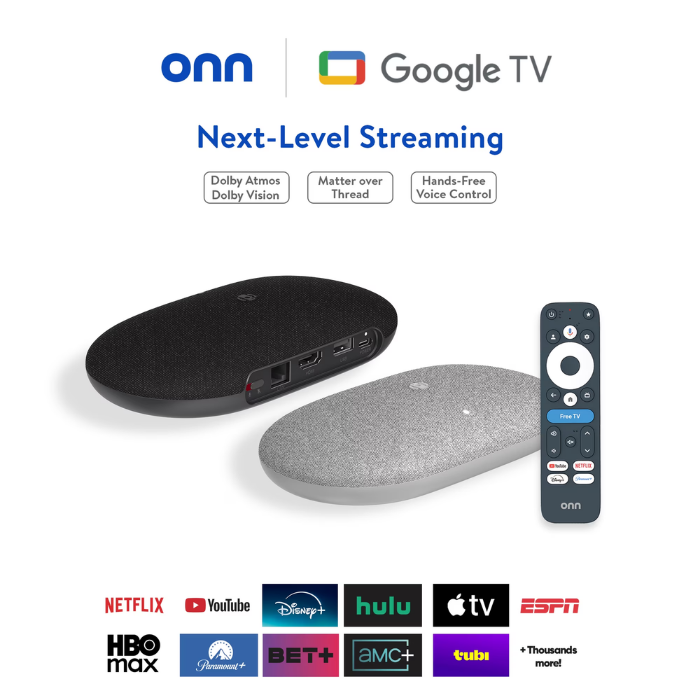 Onn 4K Pro Streaming Device with Google TV & Gemini (2026) | 4K UHD, 32GB