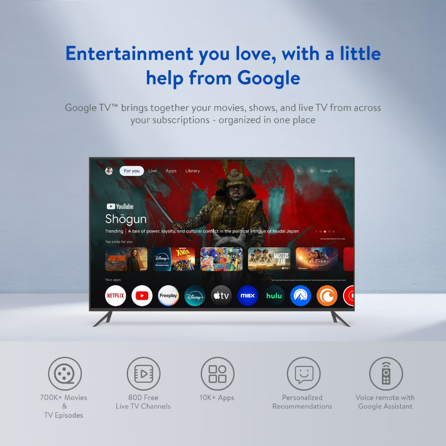 Onn 4K Plus Streaming Device with Google TV | 4K UHD & Dolby Vision