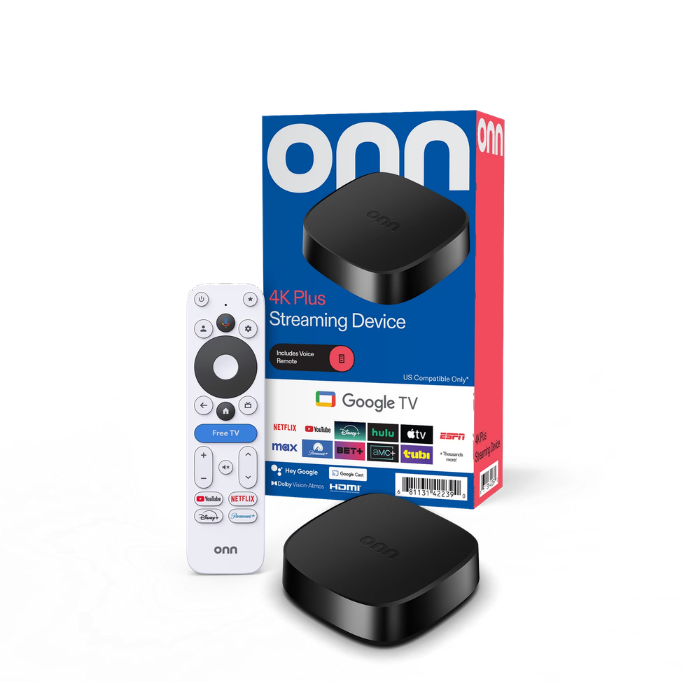 Onn 4K Plus Streaming Device with Google TV | 4K UHD & Dolby Vision