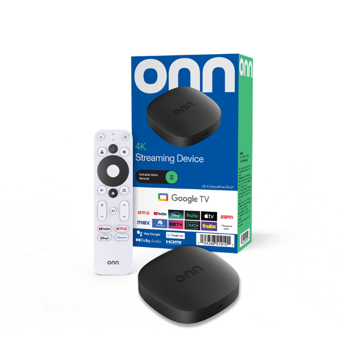 Onn 4K Streaming Device with Google TV | 4K Ultra HD & Voice Remote