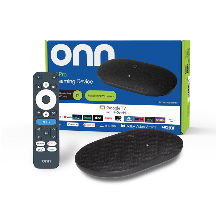 Onn 4K Pro Streaming Device with Google TV & Gemini (2026) | 4K UHD, 32GB